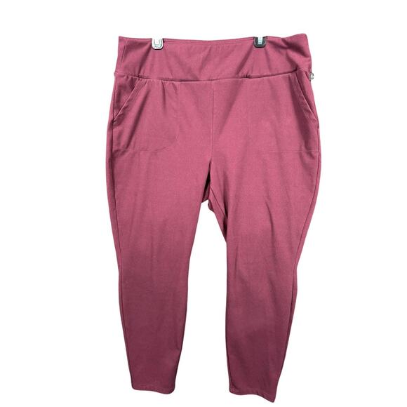 Happy Camper by Torrid Pants Joggers Womens 4 4X Burgundy Stretch Pockets Plus - Picture 1 of 8